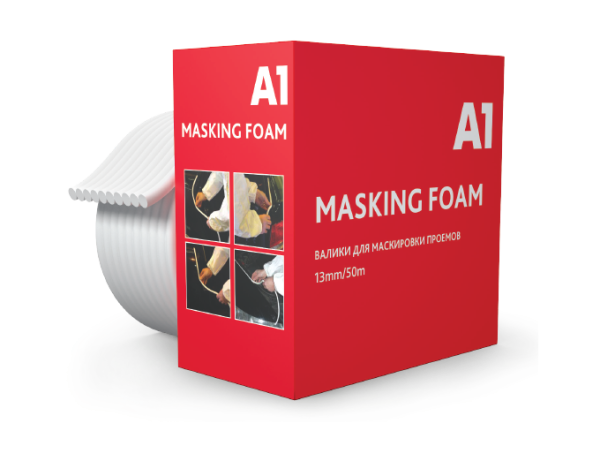 A1 Masking foam 13mm 50m валики для маскировки проемов NEW
