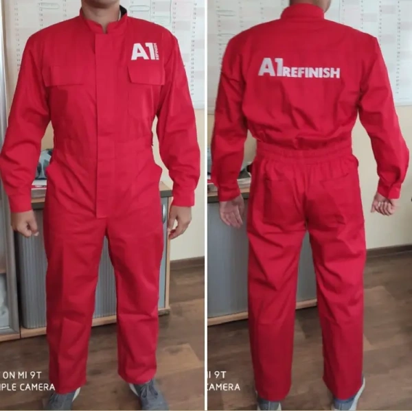 Комбинезон технолога красный, вышивка А1 refinish_разм 52-54